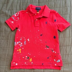 Polo by Ralph Lauren Kids Red Paint-Splatter Polo